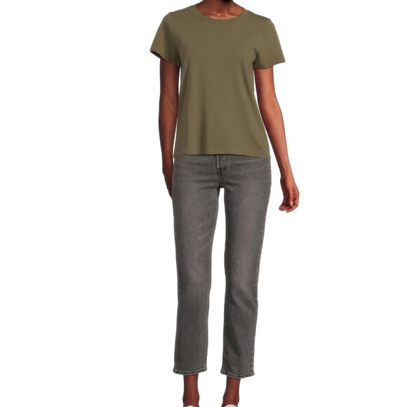 Levi's 501 Premium Crop Jeans - Straight Leg in Gray Worn in - Picture 5 of 13